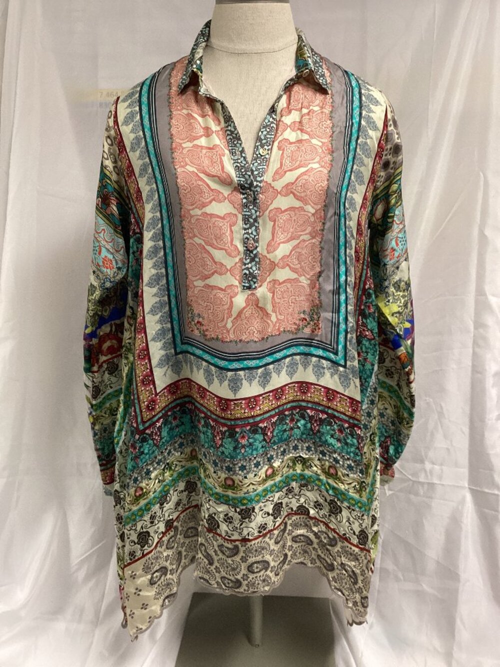 Johnny Was Multicolored Framed Tunic Size XS (Like New Condition)